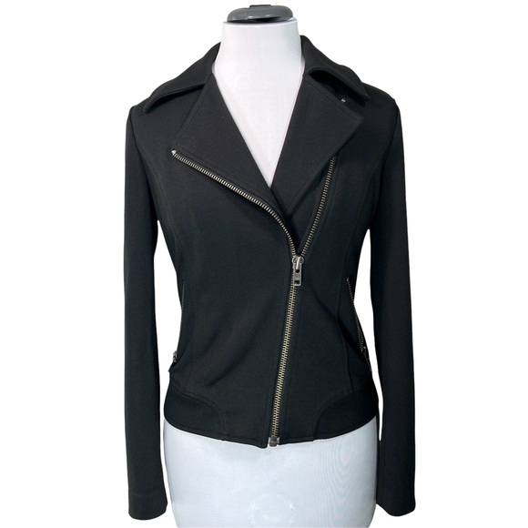 Nordstrom Jackets & Blazers - Nordstrom Amber Sun Women's XS Double Knit Moto Jacket EUC EXCELLENT Black Gold